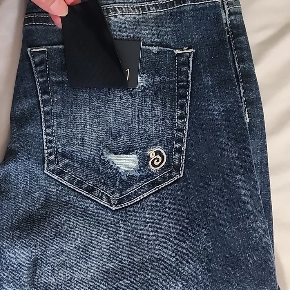 indigo rein distressed  womens jrs denim jean mid rise shor… - Picture 6 of 6